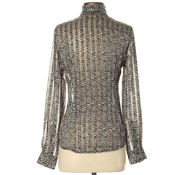 Pink Tartan Long Sleeve Tie Neck Blouse - Picture 2 of 5